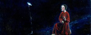 I Listened To The Bluebird, 2003, (olja på gesso board) av Gigi Sudbury